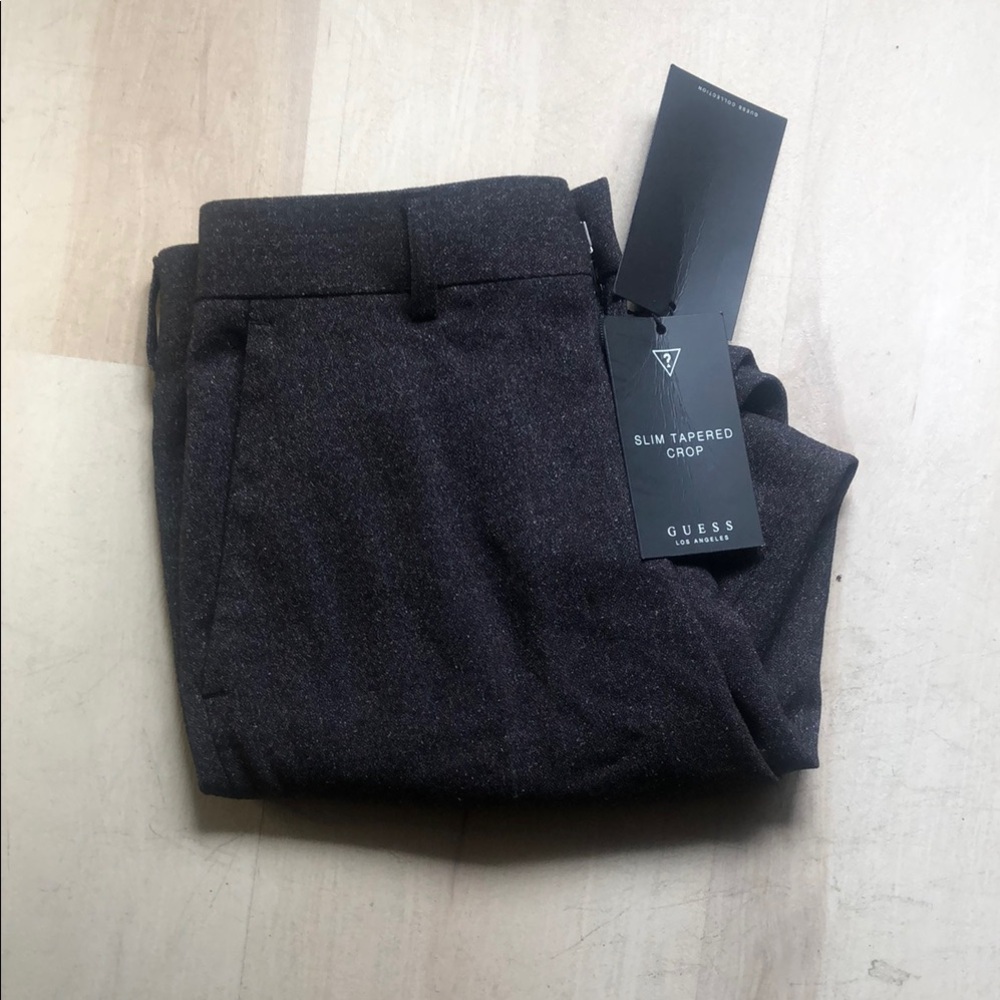 Guess Slim Tapered Crop Pants - Dark Gray
